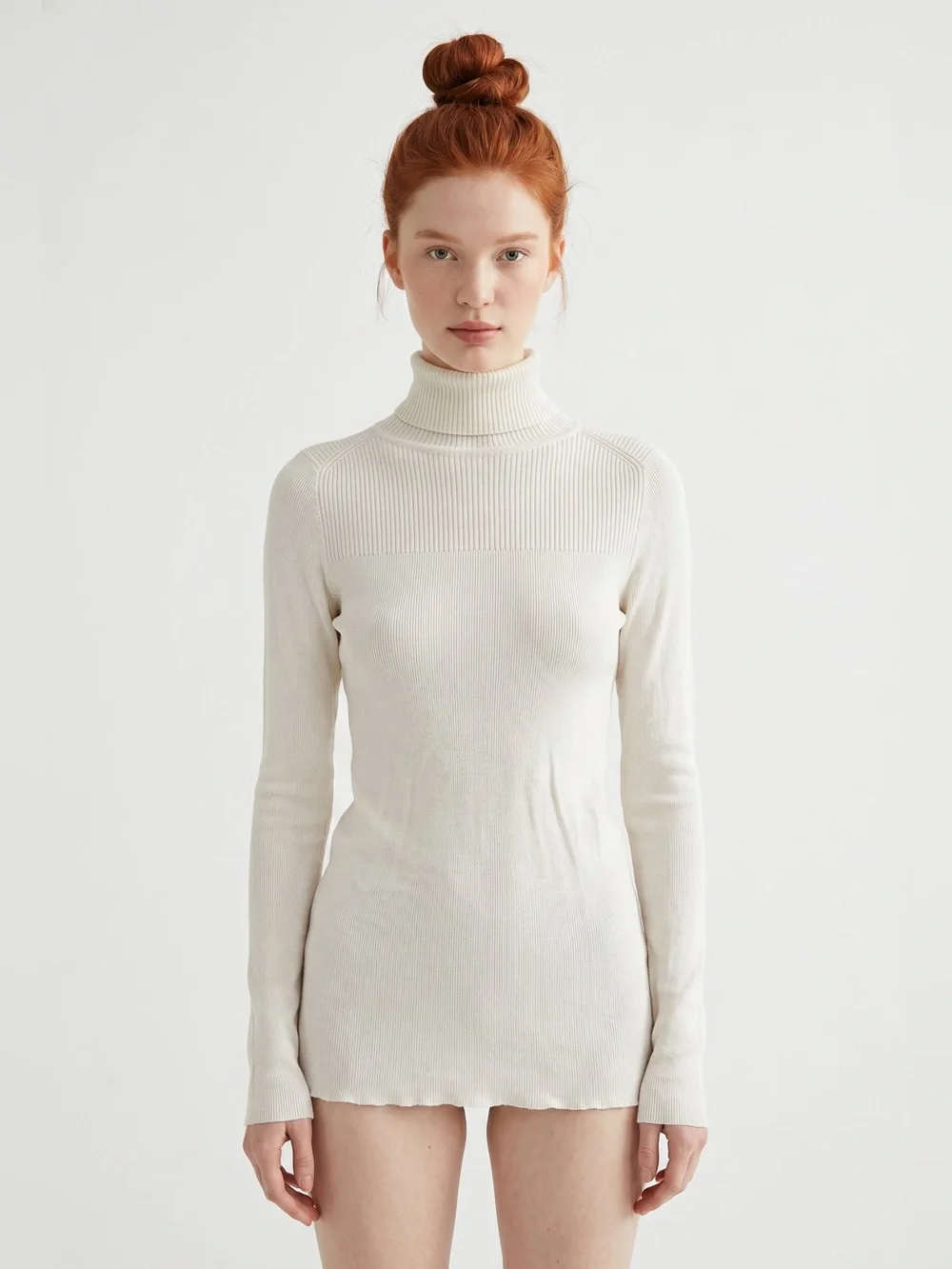 Isabel Marant quiet luxury Cream Turtleneck Long Sleeve Sweater Linen cotton S